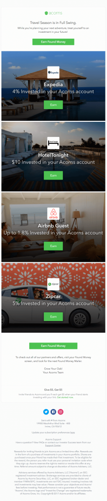 Behavioral Emails - Review Request Email Example - Acorns