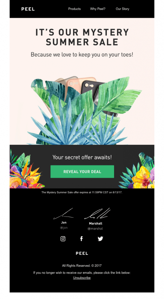 Promotional Emails - Sales Email Example - Peel