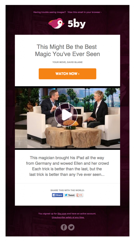 Promotional Emails - Clickbait Email Example - 5BY