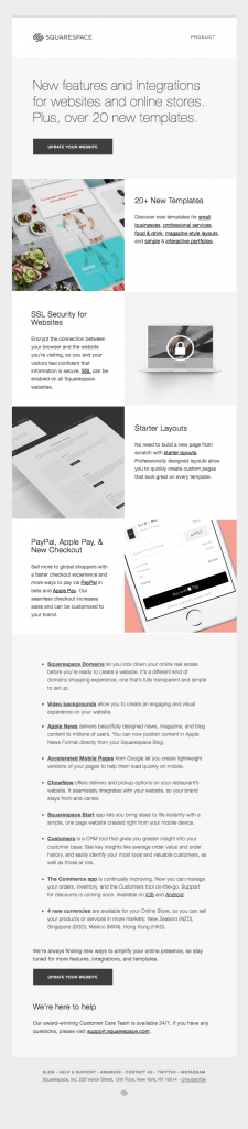 Promotional Emails - Informational Email Example - Squarespace