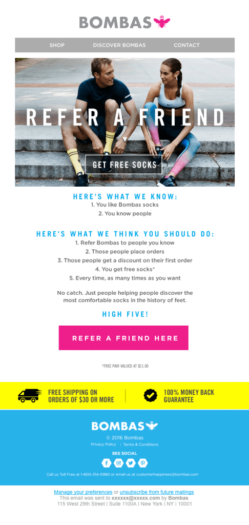 Promotional Emails - Referral Request Email Example - Bombas