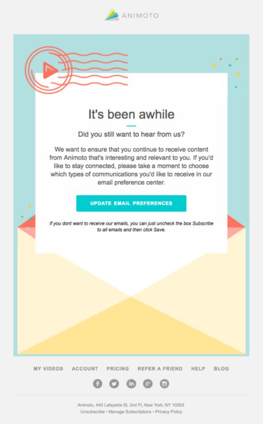 Transactional Emails - Opt-In Email Example - Animoto