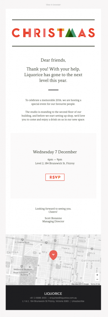 Transactional Emails - RSVP Email Example - Liquorice
