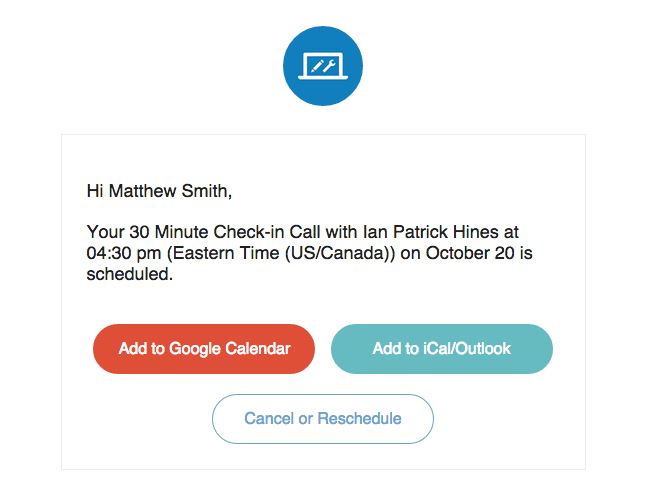 Transactional Emails - Notification & Alert Email Example - Calendly