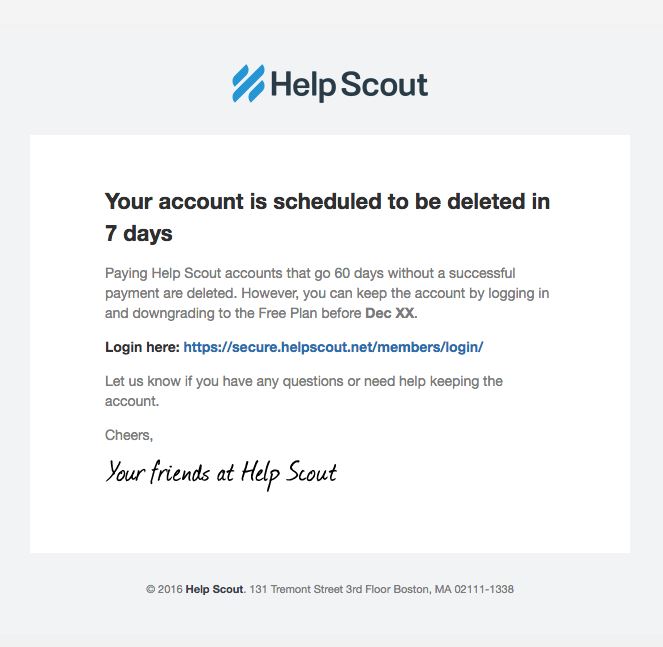 Transactional Emails - Cancellation Email - Helpscout