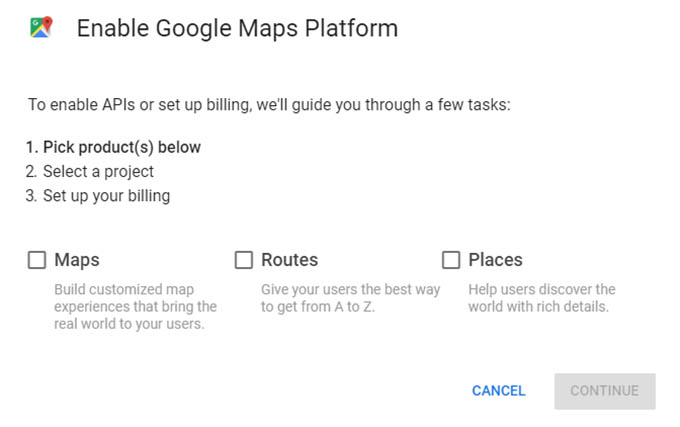 Enable the Google Maps Platform - Help When Google Maps Won't Load