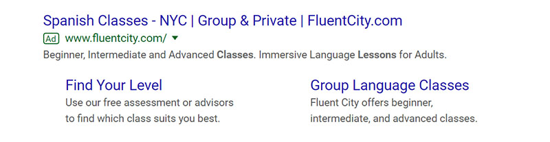 FluentCity Google Ad Example - Chainlink Relationship Marketing