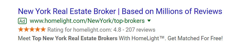 Real Estate Brokers Google Ad Example - Chainlink Relationship Marketing