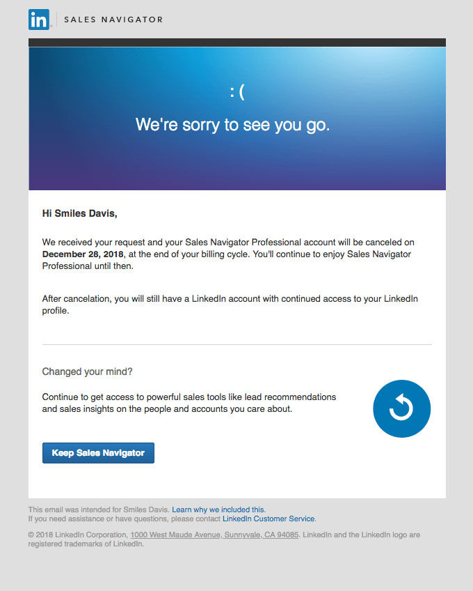 Promotional Emails - Apology Email Example - LinkedIn