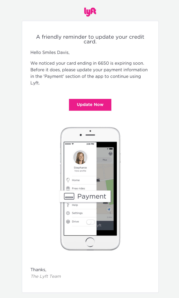 Transactional Emails - Notification & Alert Email Example - Lyft
