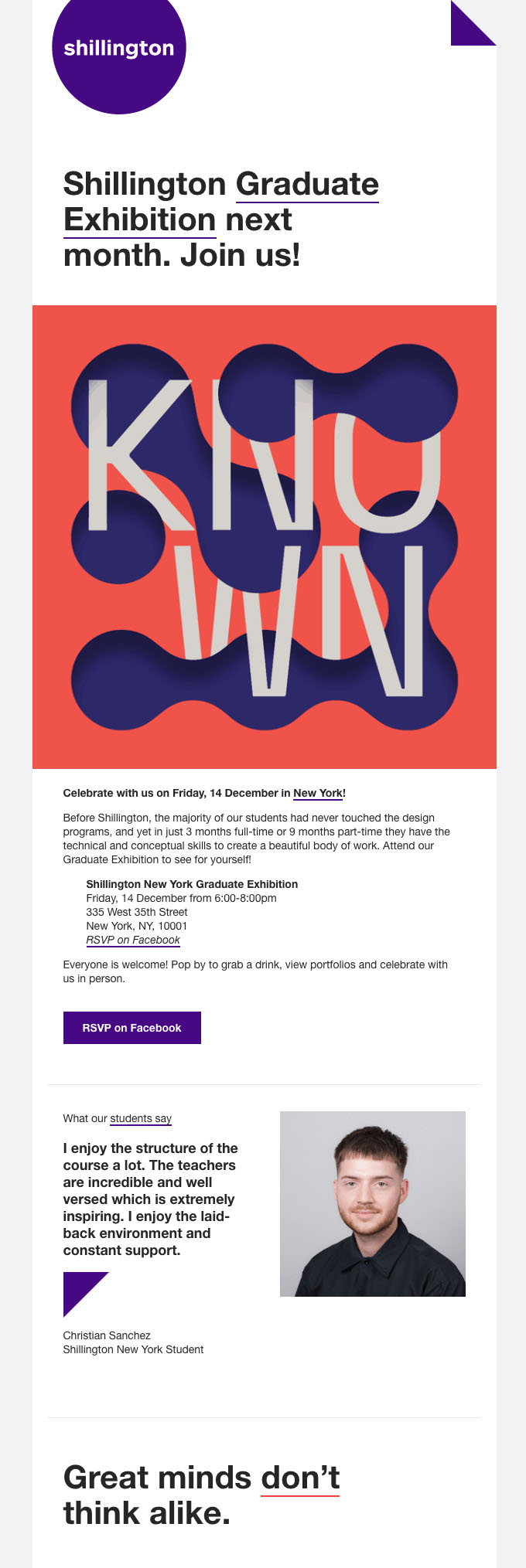 Promotional Emails - Event Email Example - Shillington