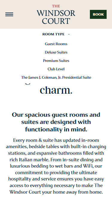 Mobile-First Booking Process | The Windsor Court Project