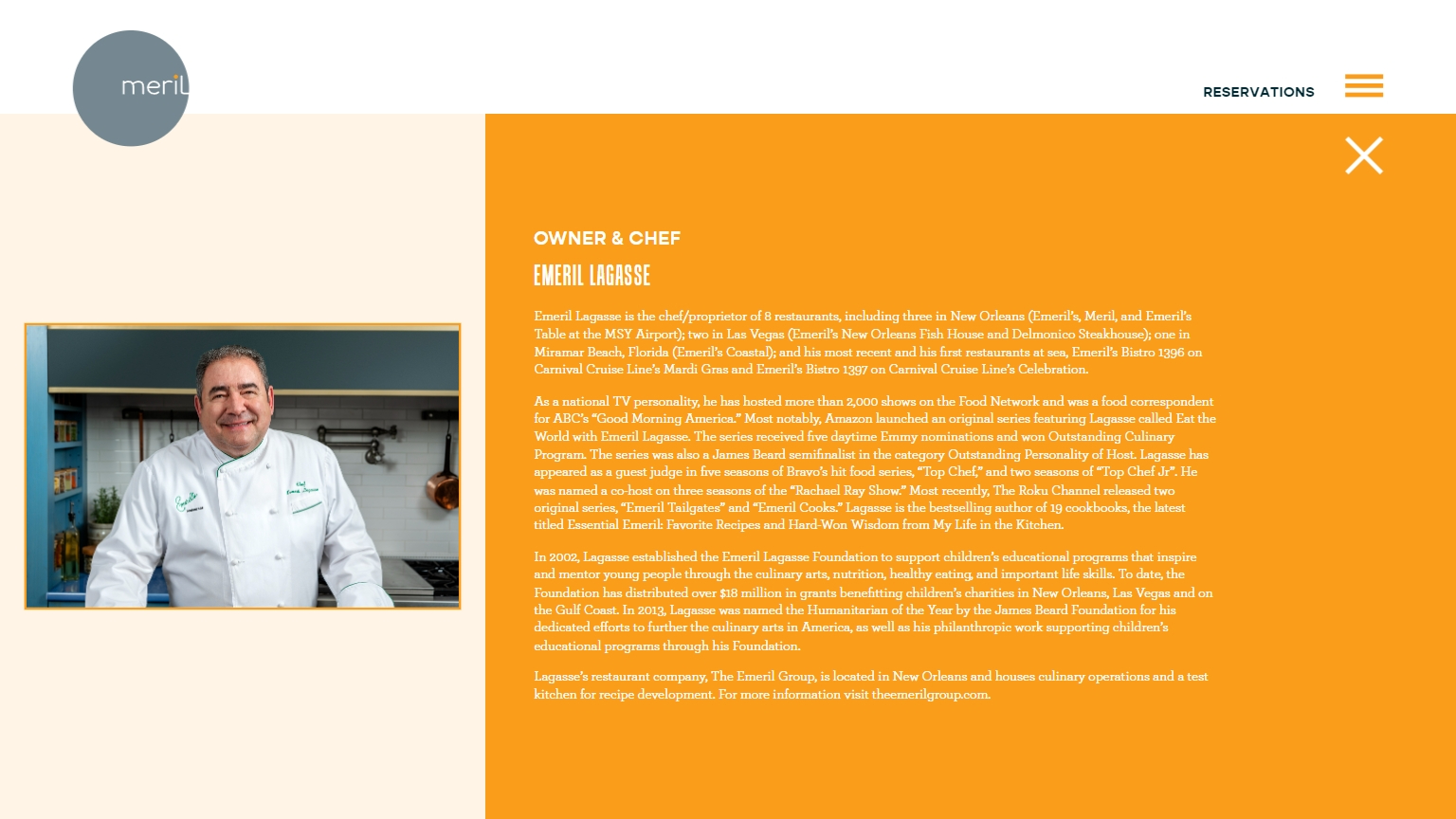 Scalable Restaurant Content | Meril by Emeril Lagasse Project